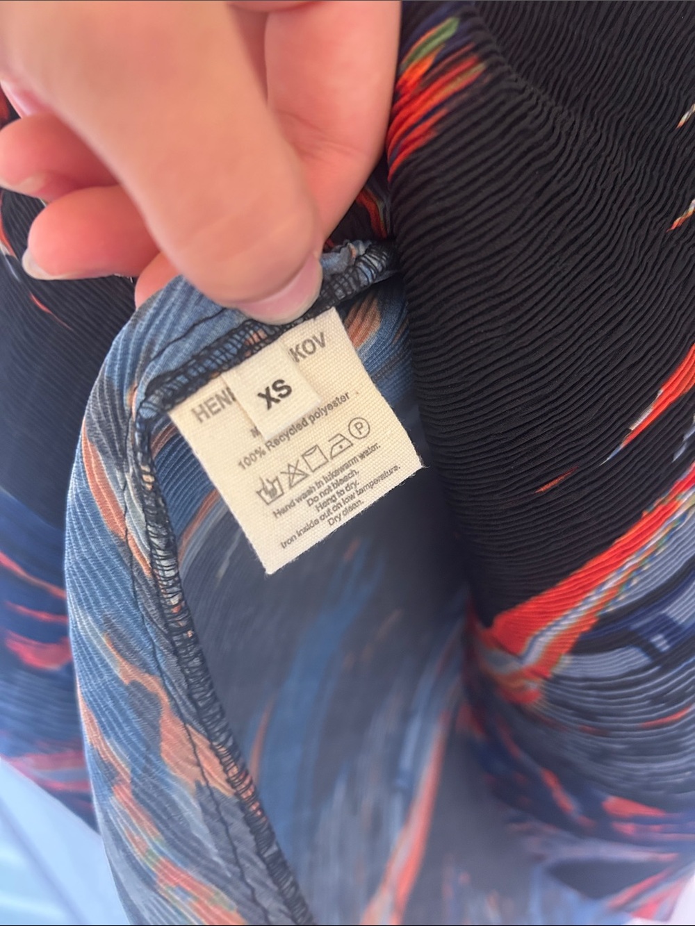 Women’s Navy Abstract Print Dress - Blue & Red - Picture 3 of 3